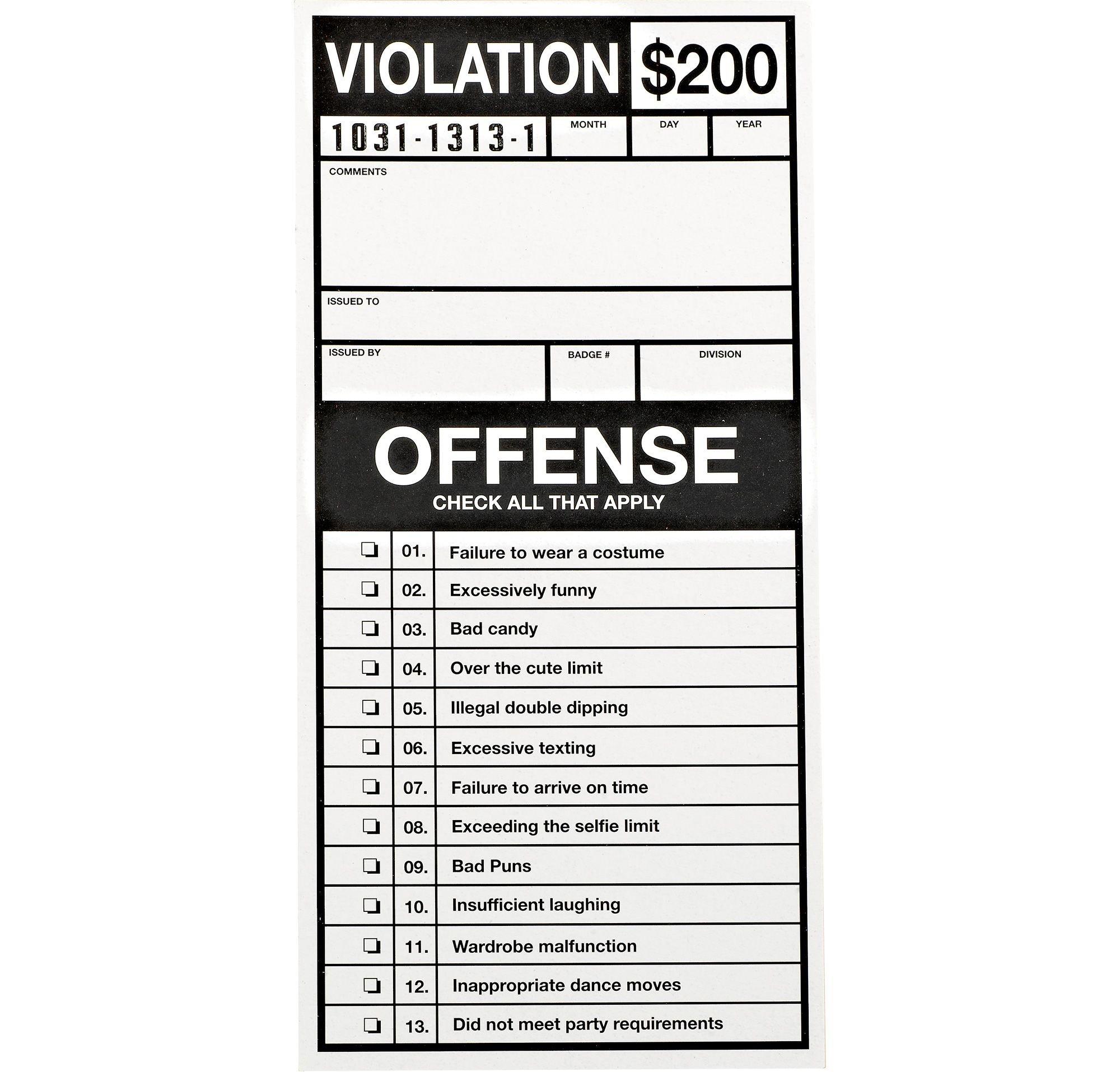 Party Violation Tickets 15ct