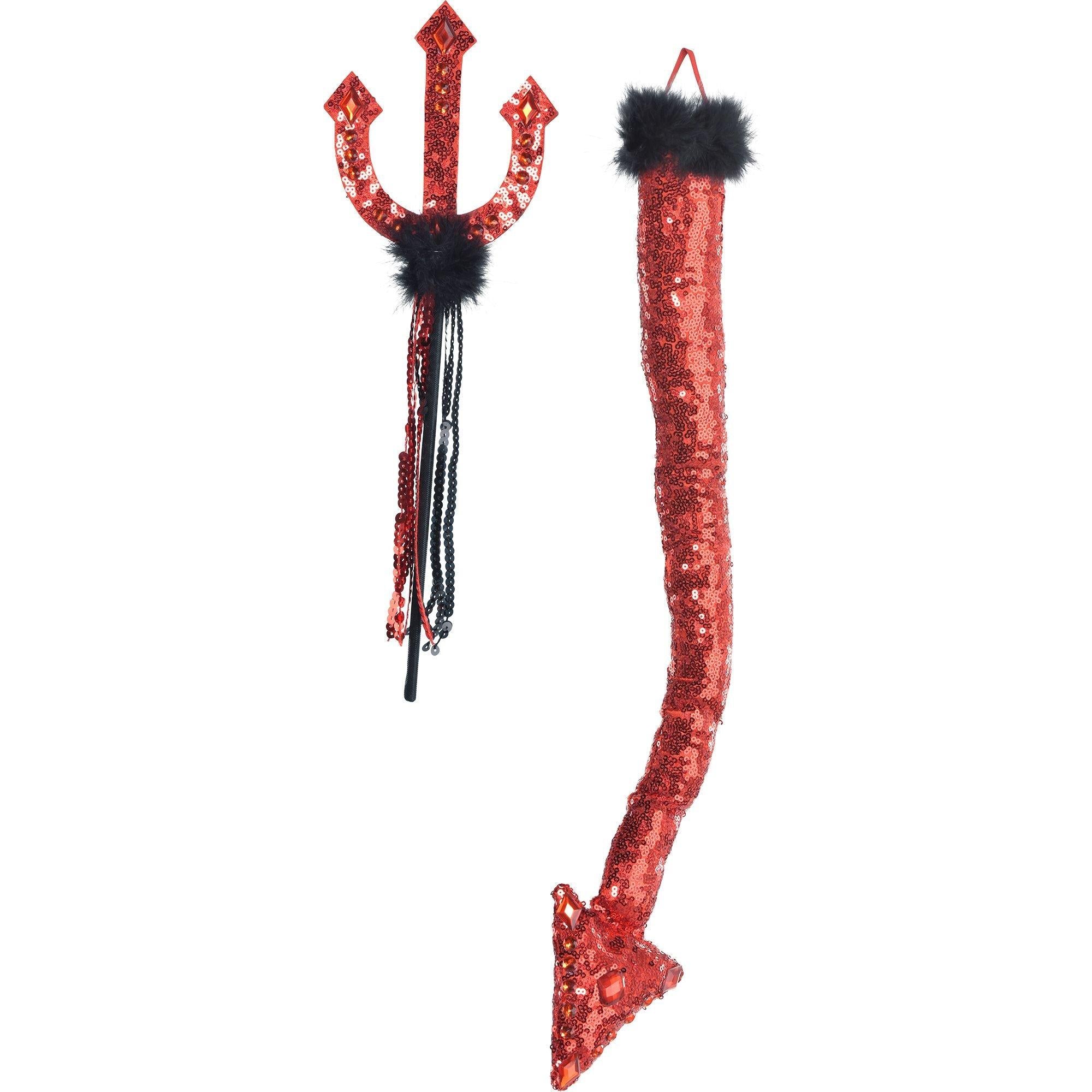 Adult Devil Tail & Pitchfork Costume Accessory Kit