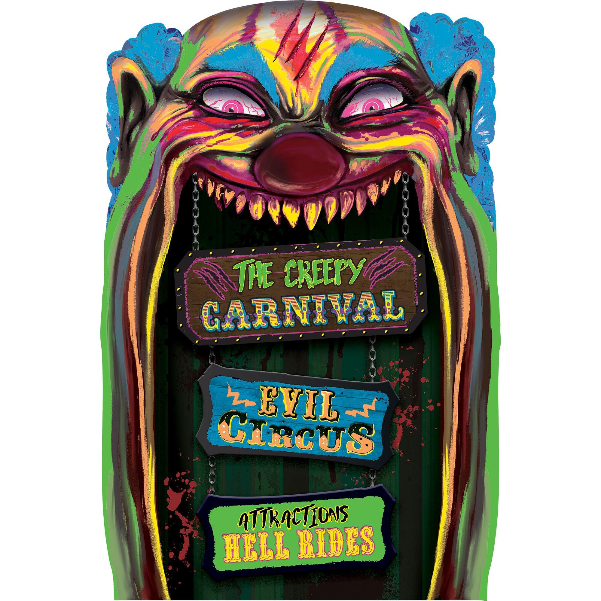 Creepy Carnival Black Light Reactive Lenticular Plastic Cutout, 12in x 18in